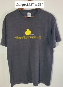 Vintage Y2K Peeps  "Where My Peeps At?"  Easter Candy Promo Large Gray Shirt - Picture 1 of 6