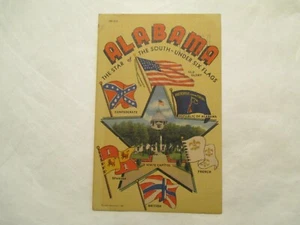 Alabama Postkarte Der Stern des Südens unter sechs Flaggen AL - Bild 1 von 2