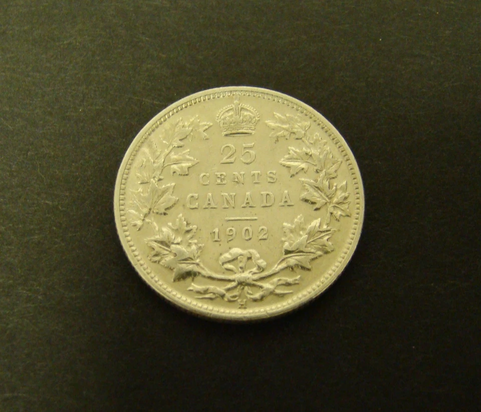 1902 H CANADA 25 CENTS SILVER    Canadian VF/XF    Foreign Coin 25c - Image 1 of 2