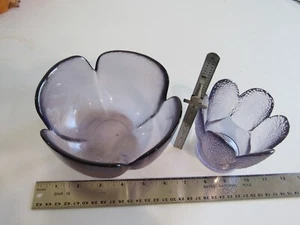 Purple Glass votive or Trinket Dishes Scalloped - Picture 1 of 3