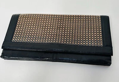 Vintage Classic Mulberry Clutch, Black & Tan Weaved Leather, Made In England. - Image 1 of 4