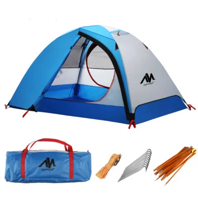 Tienda de campaña para mochileros para 2 personas camping senderismo doble capa ligera viaje al aire libre Foto 1 de 4