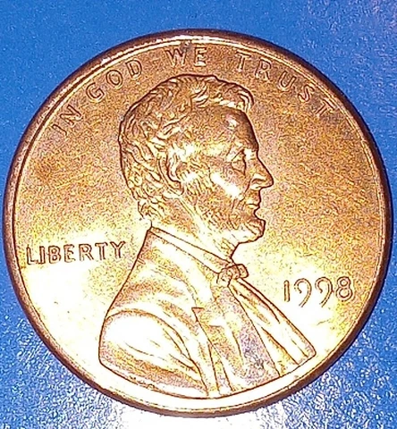1998-P  "WIDE AM "  Lincoln Memorial Cent  and doubled 8 on the date! Cover