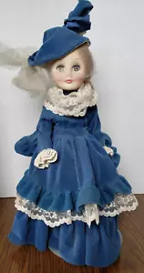 Blonde Haired Blue Eyed Girl in Blue Outfit 18 Inch Porcelain Doll - Picture 1 of 7
