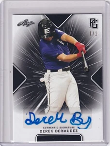 Derek Bermudez 2021 Leaf Perfect Game Plate & Proof Autos 1/1 - Picture 1 of 2