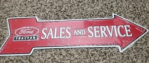 Ford Tractor Sales & Service 19" Licensed Arrow Metal Sign. Made In USA. - Bild 1 von 4