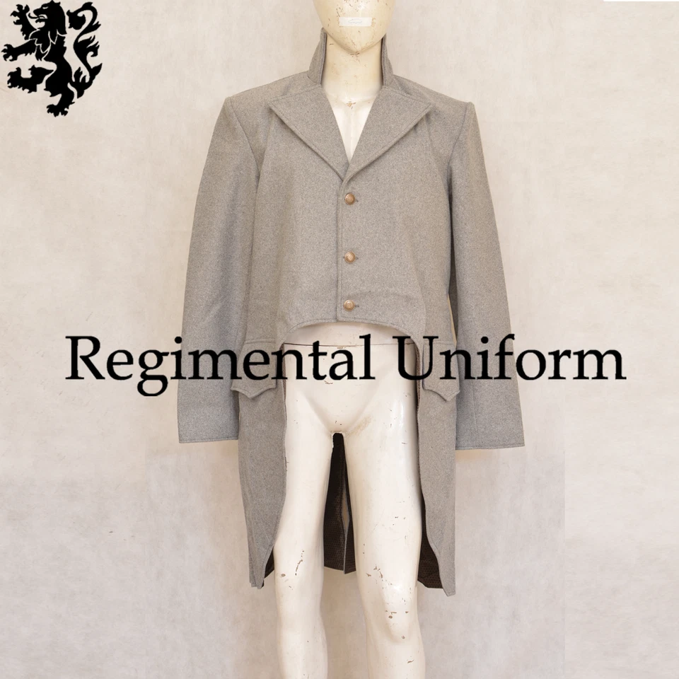 Abrigo de lana gris estilo caballero Jane Austen Regency moda victoriano regencia para hombre Foto 1 de 4