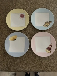 I Godinger & Co 4 Dessert/Salad Plates Sea Shell Design 7.5” - Picture 1 of 6
