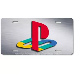 Sony Playstation Inspired Art on Gray FLAT Aluminum Novelty License Tag Plate - Picture 1 of 3