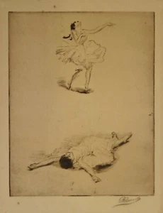 Acquaforte Etching Gravure Punta Secca Paul RENOUARD "Ballerine" primi '900 4 - Foto 1 di 4