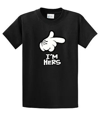 Cartoon Hand I'm Hers Men's Tee Shirt Funny Hand Pointing I'm Hers  Black - Image 1 of 4