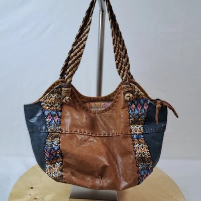 Bolso de Cuero The Sak Indio Bolso Cartera de Retazos Asas Tejidas Bolso Hobo Foto 1 de 4
