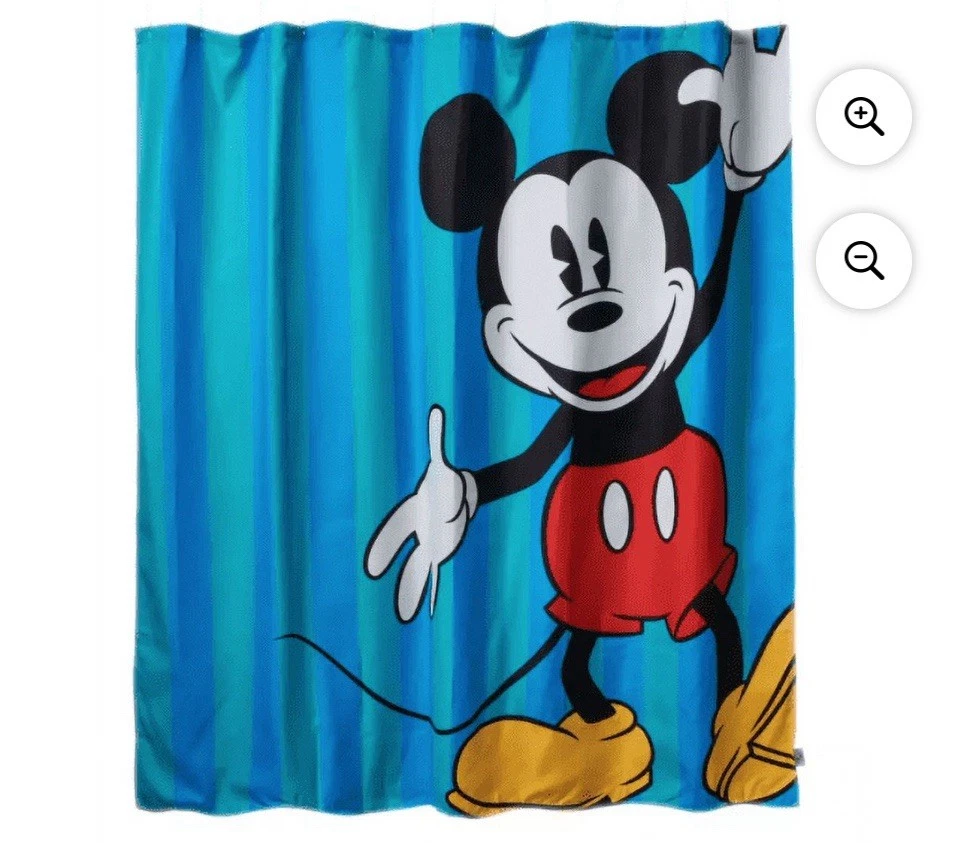 Cortina de chuveiro Mickey Mouse exclusiva dos parques da Disney 72 pol. x 72 pol. nova em folha - Imagem 1 de 1