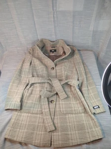 DKNY Plaid Wool Blend Button-Front Fully Lined Midi Coat Women's Size Small - Picture 1 of 8