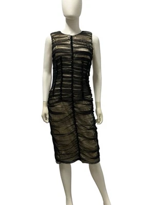 D&G Dolce & Gabbana Black Tulle Silk Lined Sheath Cocktail Party LBD Dress 44 M - Image 1 of 4