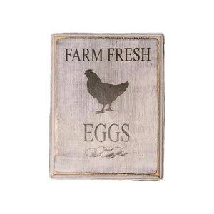 Primative Wooden Farmhouse Farm Fresh Eggs Country Sign Ready To Hang 8.5x11" - Picture 1 of 5