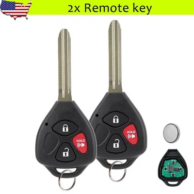 2 para 2007 2008 2009 2010 2011 Toyota Yaris controle remoto chaveiro 4D67 chip MOZB41TG - Imagem 1 de 4