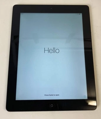 Apple iPad 4th Gen 16GB Wi-Fi 9.7" Black IOS 10 Tested Working - Image 1 of 2