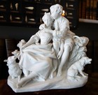 Biscuit de Sèvres - scène galante du XVIIIe siècle - signé - daté 1902