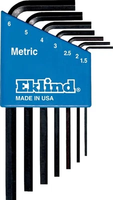 EKLIND 10507 Hex-L Key allen wrench - 7pc set Metric MM sizes 1.5-6 Short series - Image 1 of 4