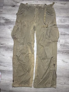 Vintage Abercrombie & Fitch Cargo BAGGY Hose Herren L Military BRAUN Y2K GRUNGE Lesen - Bild 1 von 10