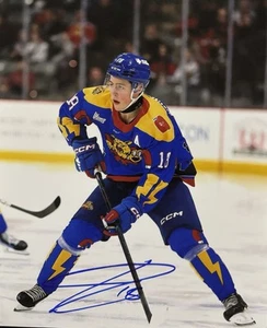 Caleb DESNOYERS Signed 8x10 Photo! MONCTON WILDCATS NHL Draft Top Prospect W/COA - Picture 1 of 2