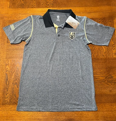 New Las Vegas Golden Knights Polo Shirt Grey NHL Men's Medium with tags!  - Image 1 of 4