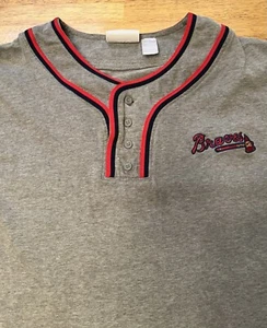 Men’s Vintage Braves Shirt Sz L Gray - Picture 1 of 11