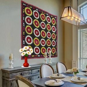 Wall Hanging Floral Embroidered Printed Handmade Tapestry Cotton For Home Decor. - Picture 1 of 7