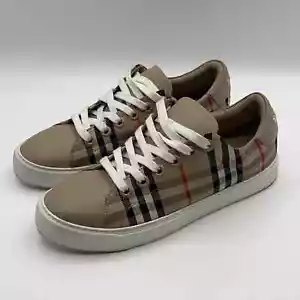 Zapatillas bajas Burberry Vintage a cuadros y cuero Archive Beige S 37 para mujer’s - Imagen 1 de 8