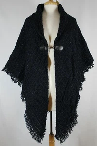 New Black & Blue Knit Jacket with Clasp Closure nwot #J56 - Picture 1 of 1