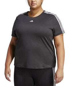 Adidas Plus Size Aeroready Train Essentials 3-Stripes T-Shirt - Black, Size 4X - Picture 1 of 1