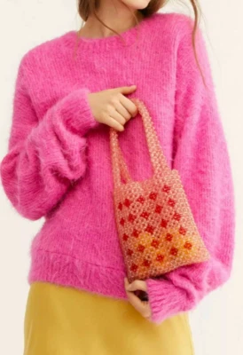 全新 Free People 粉色 Statement 串珠亚克力半透明迷你托特包 手提包 — 第 1/4 张图片