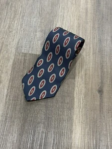 Brooks Brothers Makers Navy Oval Silk Tie Men’s Necktie Made In USA - Picture 1 of 5
