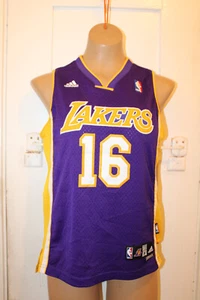 ADIDAS Los Angeles Lakers Jersey Pau Gasol #16 Youth Medium +2" (10-12) RETIRED - Picture 1 of 7