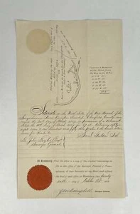 John Campbell / 1870 Manuscript Copy Manuscript Map and Survey 1837 Peter - Imagen 1 de 2
