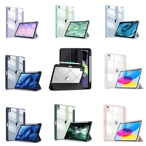 iPad 10 Cover Case 10.9 Inch 2022 Pencil Holder Smart Case TPU Clear Wake Sleep - Picture 1 of 55