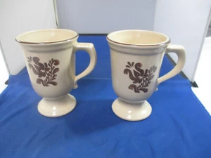 Set of 2 Pfaltzgraff Village 5 1/4" Footed Pedestal Mugs - Picture 1 of 8