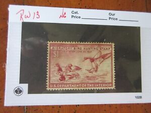 Unused United States Federal Duck Stamp Scott # RW 13