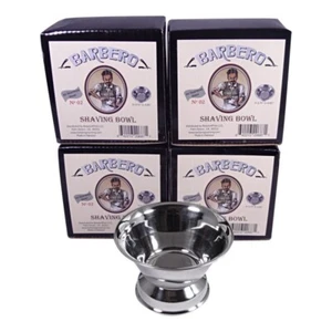 Barbero Deluxe Stainless Steel Shaving Bowl No.02 (4 Pack) - Picture 1 of 6