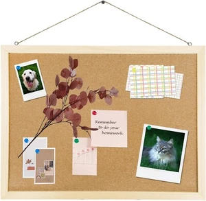 GDMINLO Cork Board Bulletin Board, 15.7"X 12" pin Boards for Walls, Oak Wood ... - Picture 1 of 8