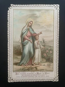 holy card santino merlettato canivet BOUASSE-LEBEL VIRGIN MARY. - Picture 1 of 2