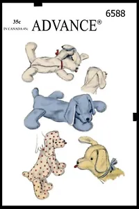 Advance #6588 Fabric Sewing Pattern Sleeping Puppy Dog Stuffed Animal Toy Cute - Picture 1 of 4
