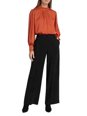 全新带标签 $325 Elie Tahari 打褶前阔腿裤 6 — 第 1/4 张图片