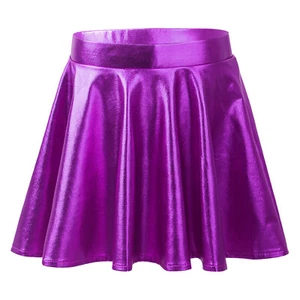 Kids Girl Metallic Skater Skort Pleated Skirt Gymnastics A-Line Ballet Dancewear - Picture 1 of 125