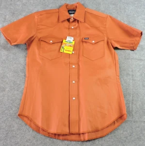 Wrangler Herren Medium Cowboy Schnitt Perlen Druckknöpfe Denim fester Abschluss Kurzarm Hemd - Bild 1 von 14
