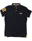 SUPERDRY Mens Pique Classic Fit Polo Shirt Medium Black Cotton AY02