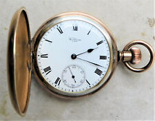 NO RESERV Bartlett c1918 Waltham Gold Plated Hunter Pocket Watch Vintage Antique