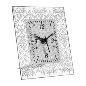 Atelier Atelier Sveglia in Vetro 6 x 9 Cm Silver con Foglia Damasco - Foto 1 di 1