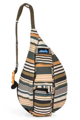 KAVU Mini Rope Bag Cotton Crossbody Sling 9150-2503 Kelp Stripe - Image 1 of 3